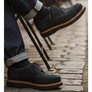 Samuel Hubbard Womens Black Leather Oxford Shoes Size 6 With Vibram Soles